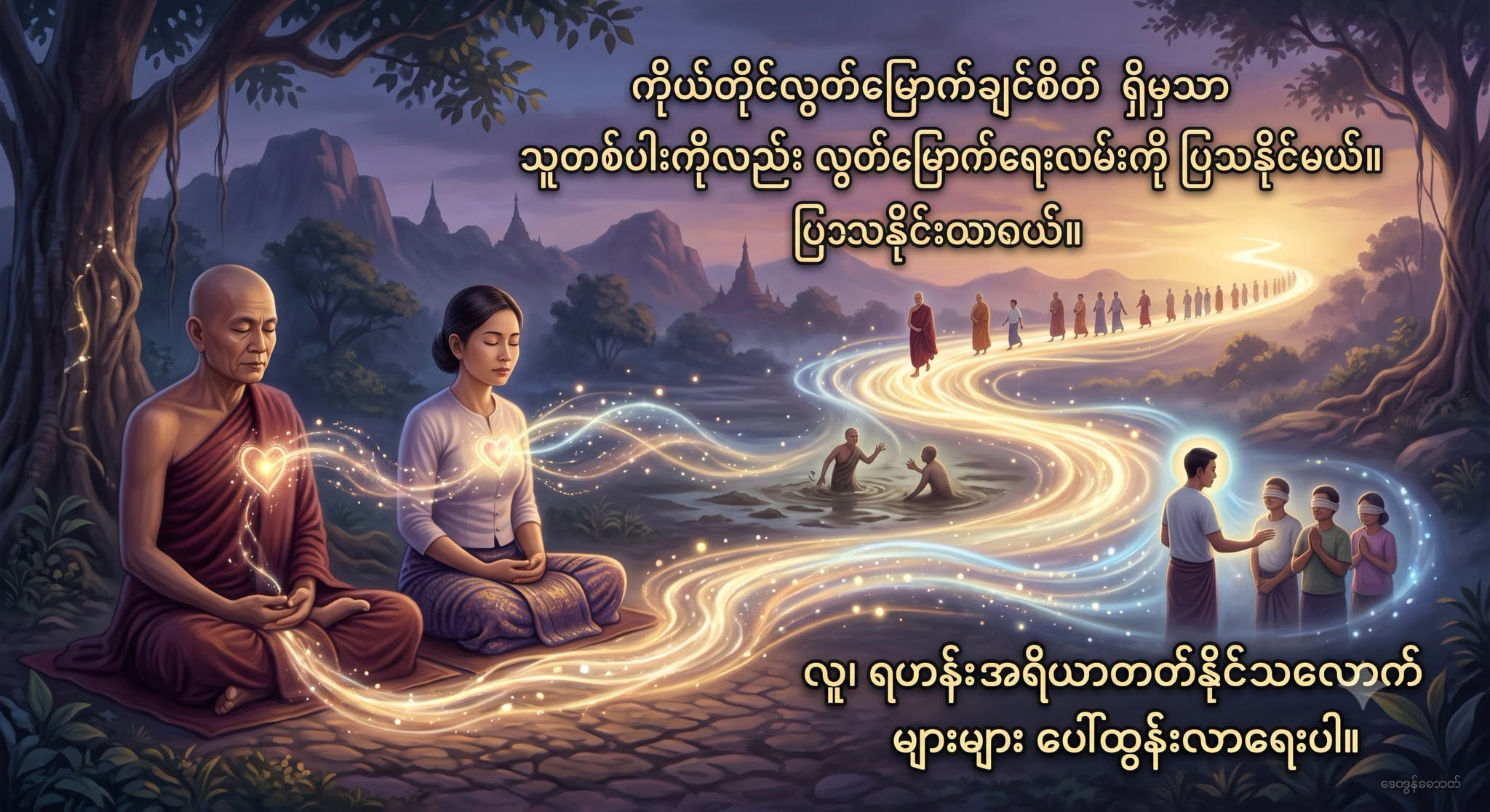 ကိုယ်တိုင်လွတ်မြောက်ချင်စိတ် ရှိမှသာ သူတစ်ပါးကိုလည်း လွတ်မြောက်ရေးလမ်းကို ပြသနိုင်မယ်။