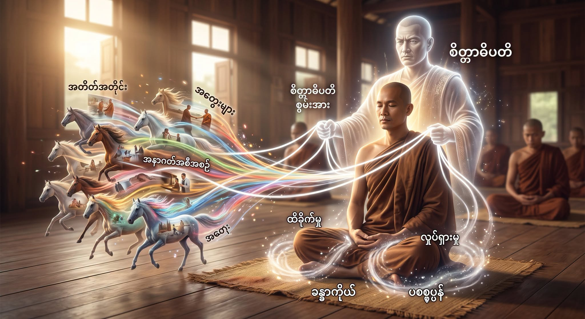 စိတ်ကို ချက်ချင်း ပြန်ခေါ်နိုင်စွမ်း မြင့်မားလာအောင် စိတ္တာဓိပတိ စွမ်းအားကို အသုံးပြုခြင်း