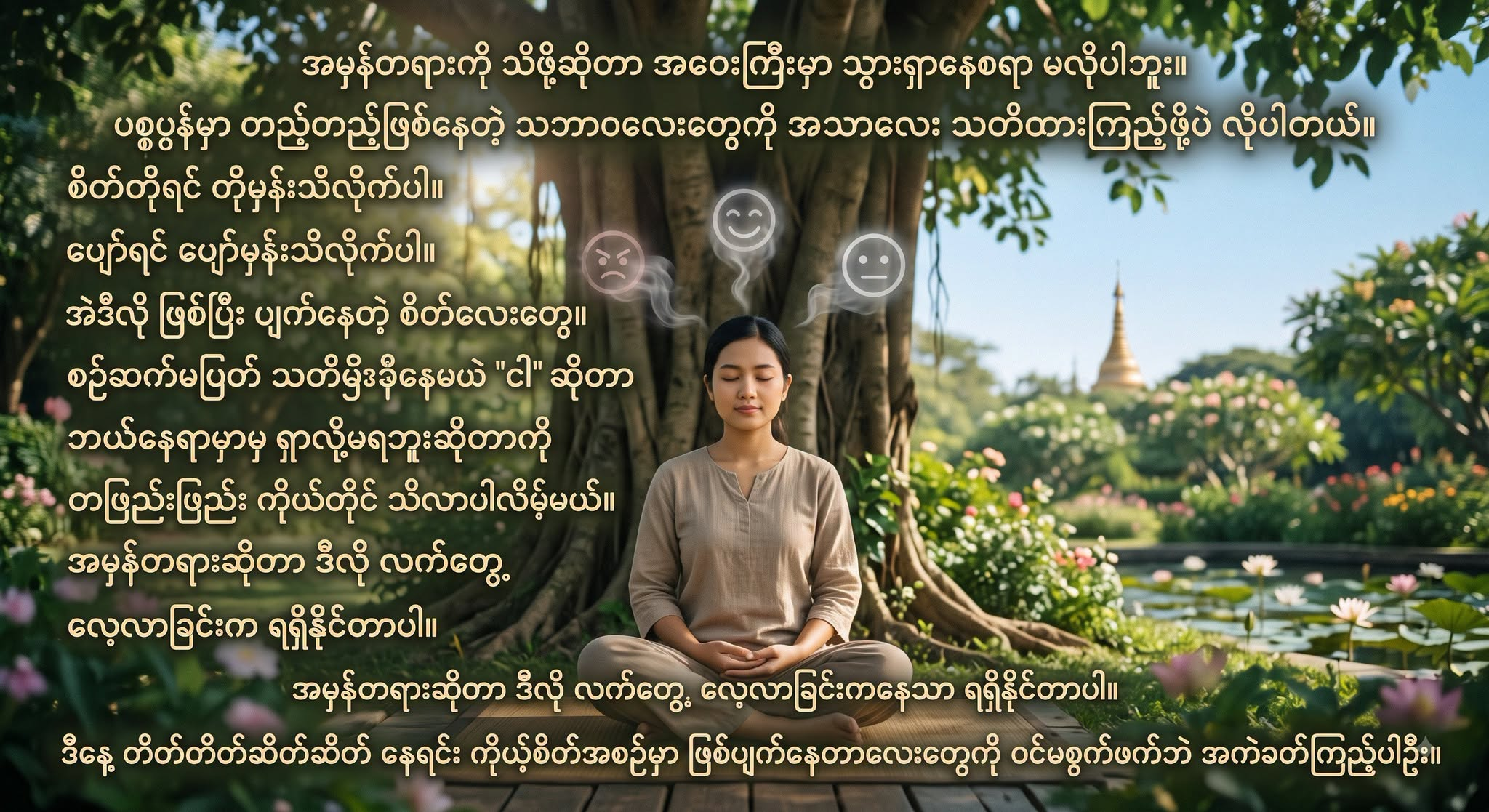 အမှန်တရားကို သိဖို့ဆိုတာ အဝေးကြီးမှာ သွားရှာနေစရာ မလိုပါဘူး။