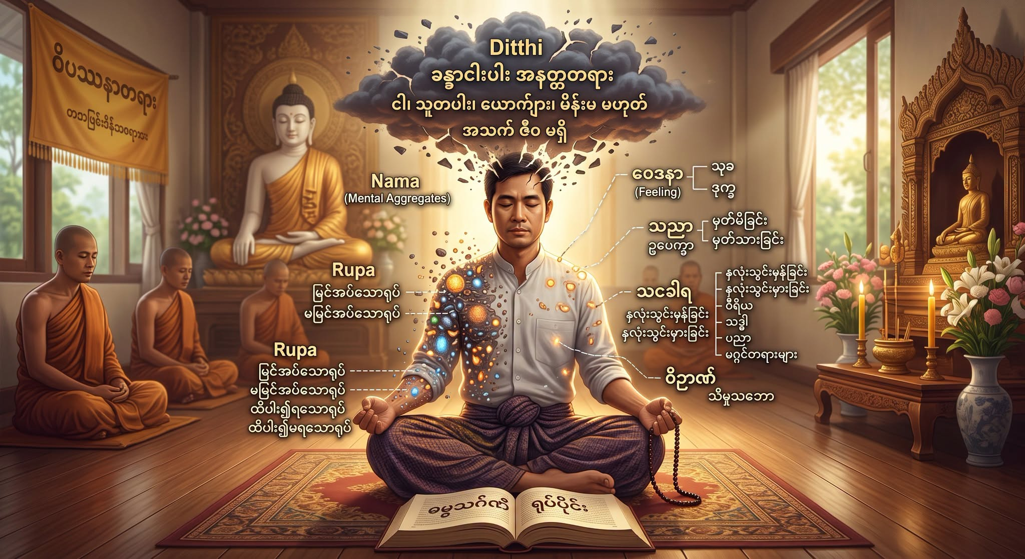 ခွဲခြမ်း စိတ်ဖြာသော နည်းဖြင့် ဒိဋ္ဌိ ခွါခြင်း
