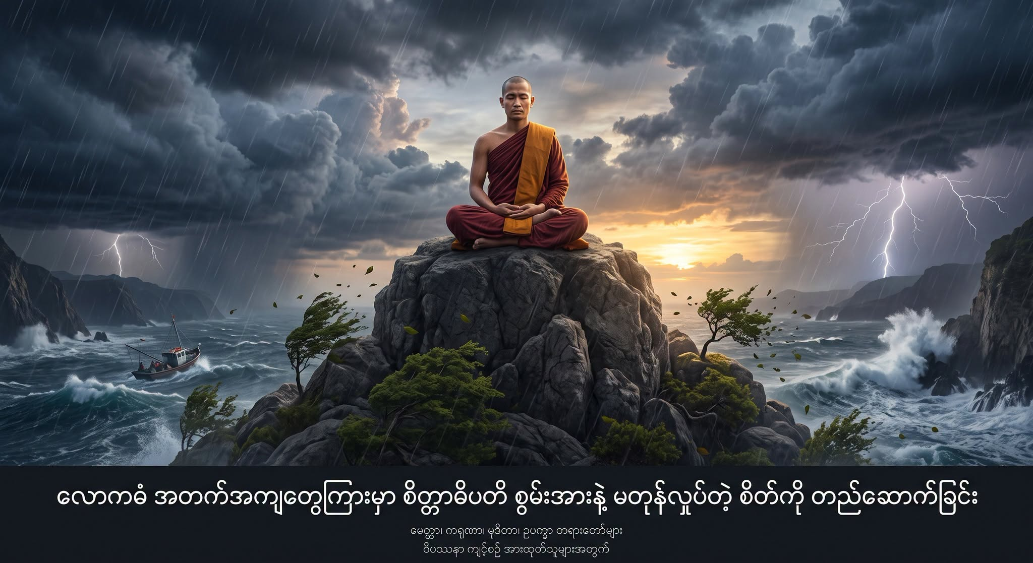 လောကဓံ အတက်အကျတွေကြားမှာ စိတ္တာဓိပတိ စွမ်းအားနဲ့ မတုန်လှုပ်တဲ့ စိတ်ကို တည်ဆောက်ခြင်း