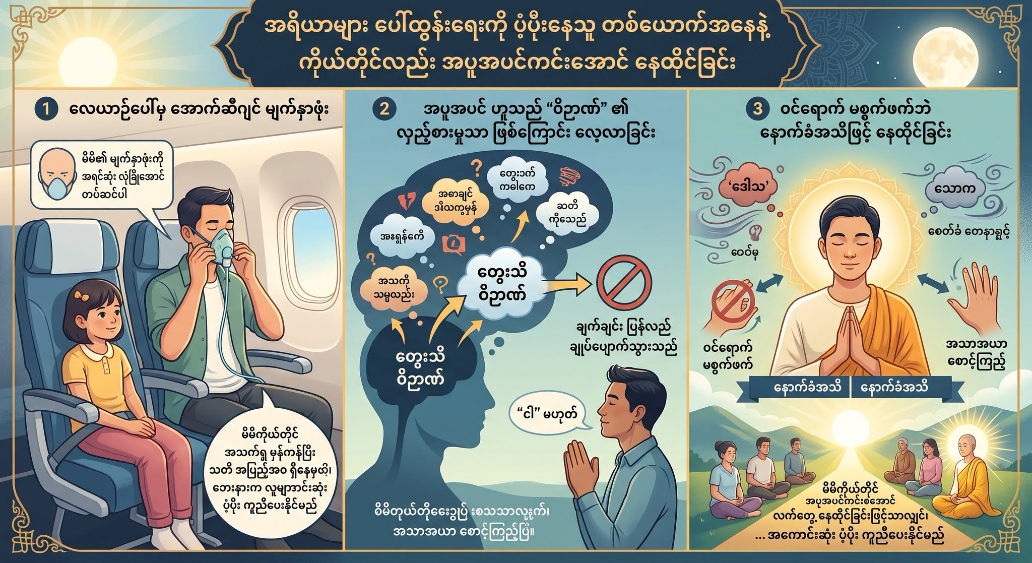 အရိယာများ ပေါ်ထွန်းရေးကို ပံ့ပိုးနေသူ တစ်ယောက်အနေနဲ့ ကိုယ်တိုင်လည်း အပူအပင်ကင်းအောင် နေထိုင်ခြင်း