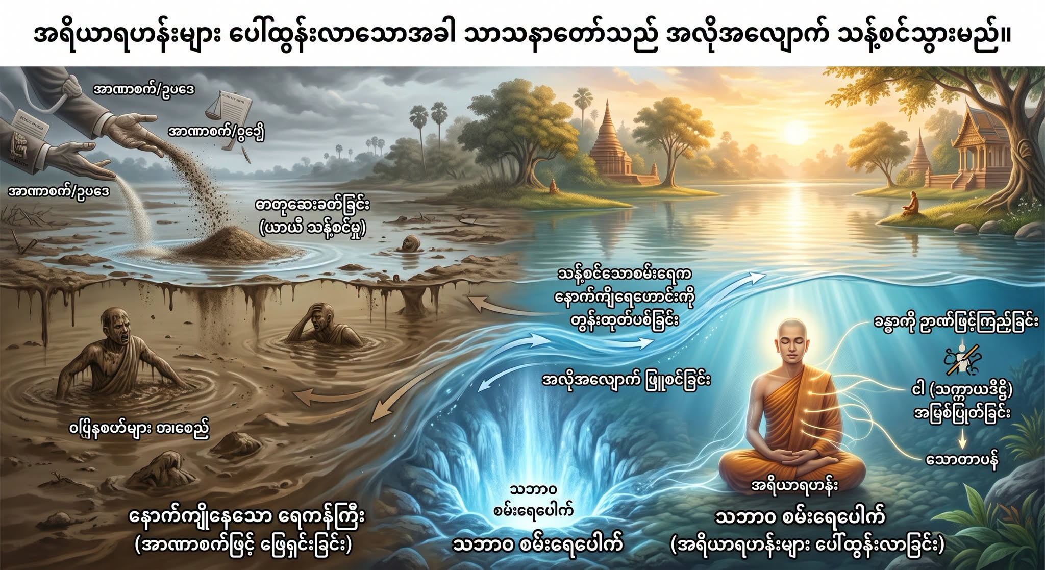 အရိယာရဟန်းများ ပေါ်ထွန်းလာသောအခါ သာသနာတော်သည် အလိုအလျောက် သန့်စင်သွားမည်။