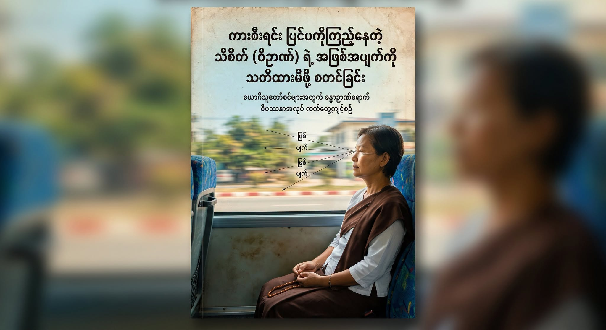 ကားစီးရင်း ပြင်ပကိုကြည့်နေတဲ့ သိစိတ် (ဝိဉာဏ်) ရဲ့ အဖြစ်အပျက်ကို သတိထားမိဖို့ စတင်ခြင်း
