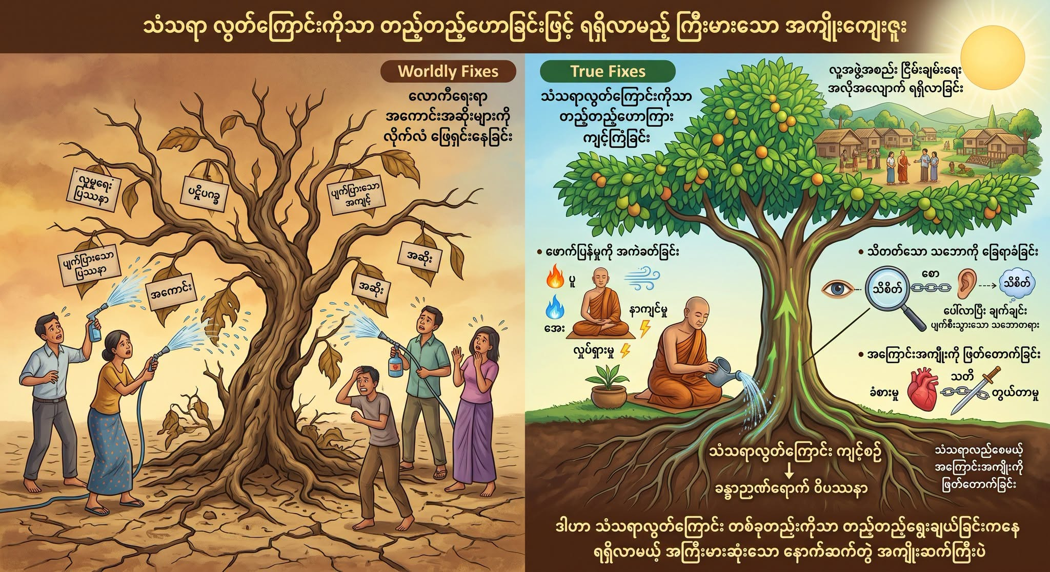 သံသရာ လွတ်ကြောင်းကိုသာ တည့်တည့်ဟောခြင်းဖြင့် ရရှိလာမည့် ကြီးမားသော အကျိုးကျေးဇူး။