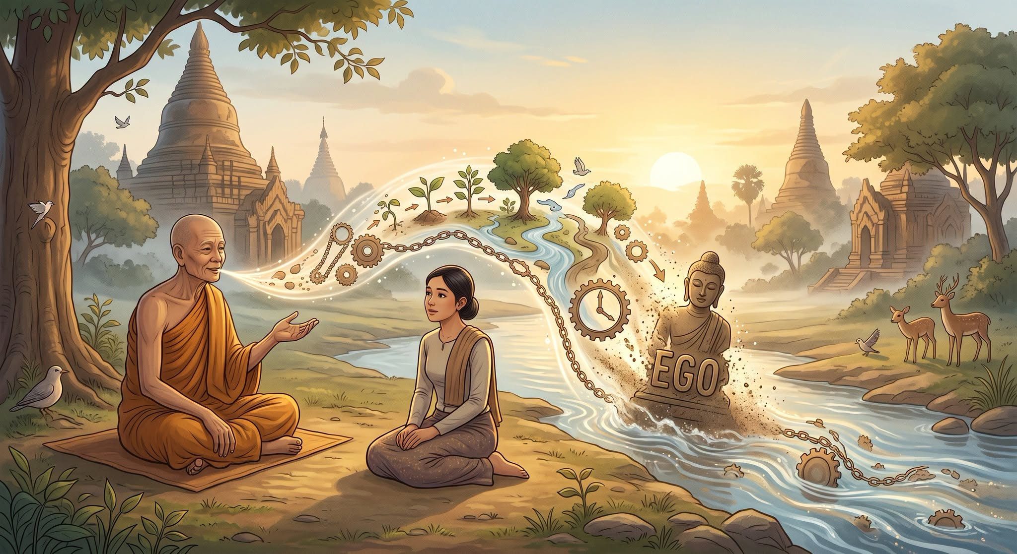 လောကကြီးမှာ အရာရာတိုင်းဟာ အကြောင်းတရားနဲ့ အကျိုးတရား ဖြစ်စဉ်တွေ သက်သက်သာ ဖြစ်ပါတယ်။